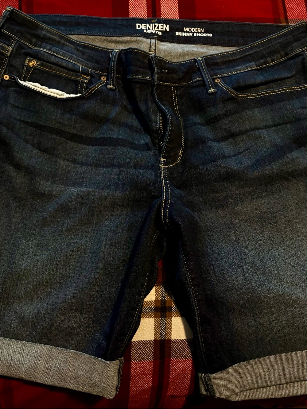 Denizen from Levi's Dark Blue Denim Women's Bermuda Shorts